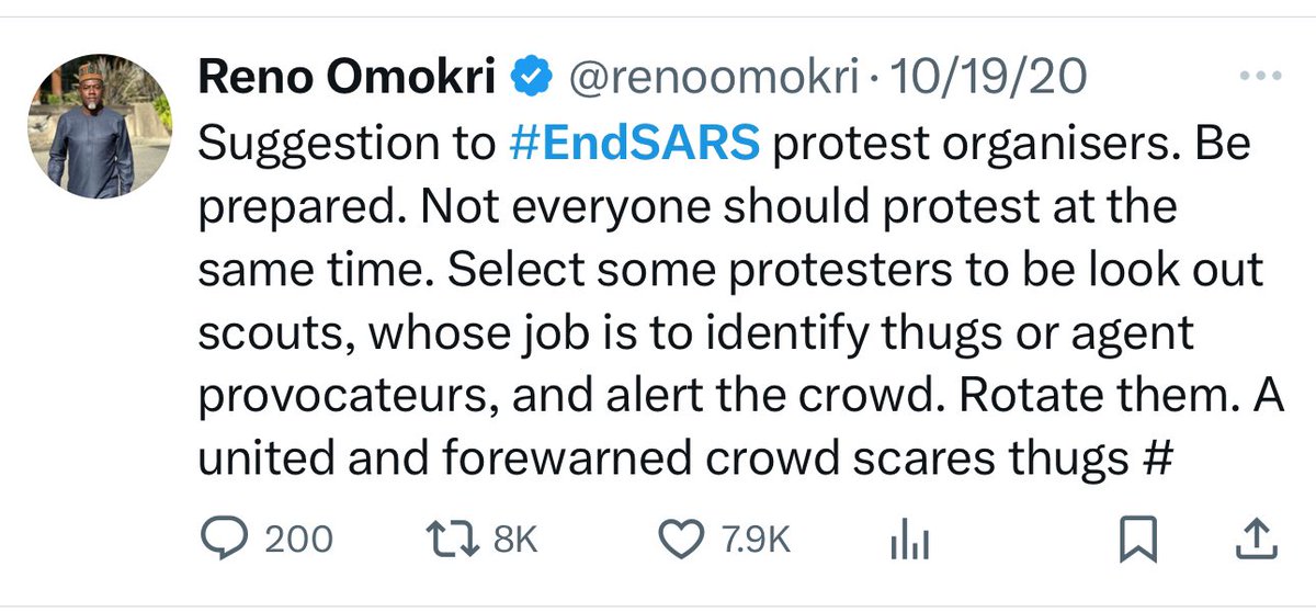 blexbekene's tweet photo. @renoomokri See your tweet at #EndSARS period https://t.co/sLjkpCdrls