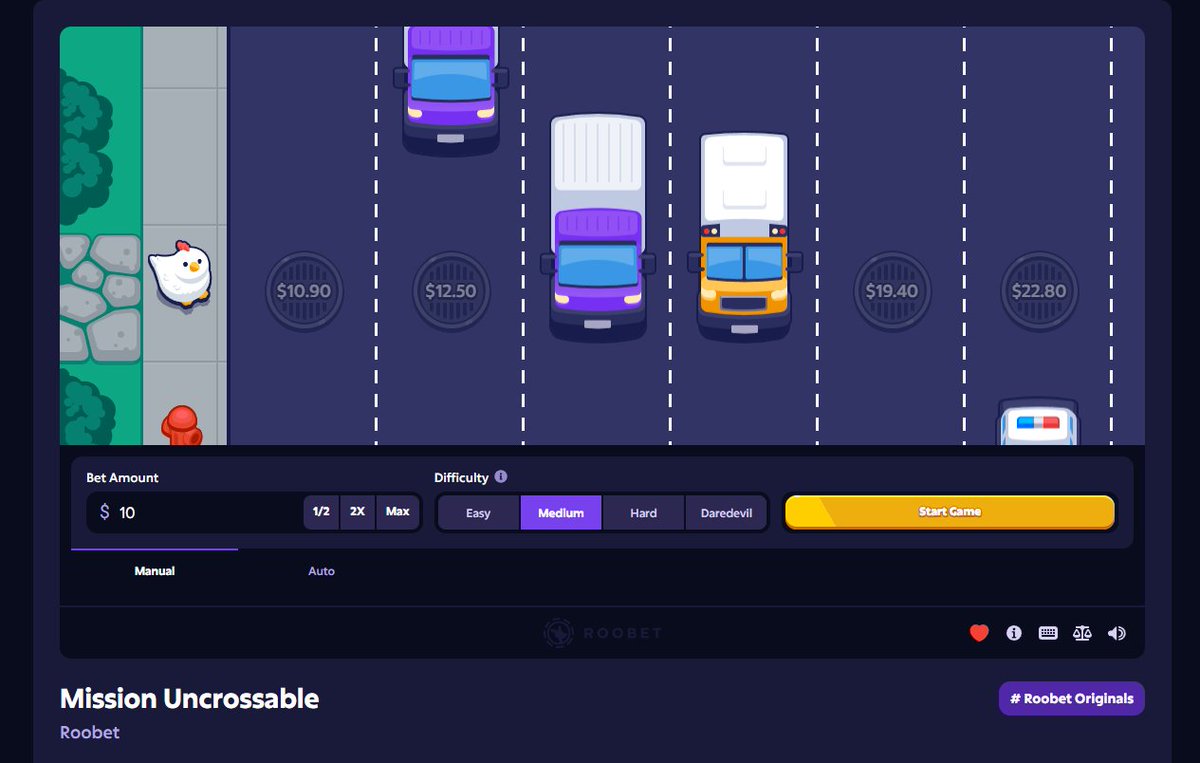 Roobet's tweet photo. I want to pick 10 people to play Mission Uncrossable for🐔

Repost this post and drop your username below 👇 https://t.co/3yLkvfXNAG