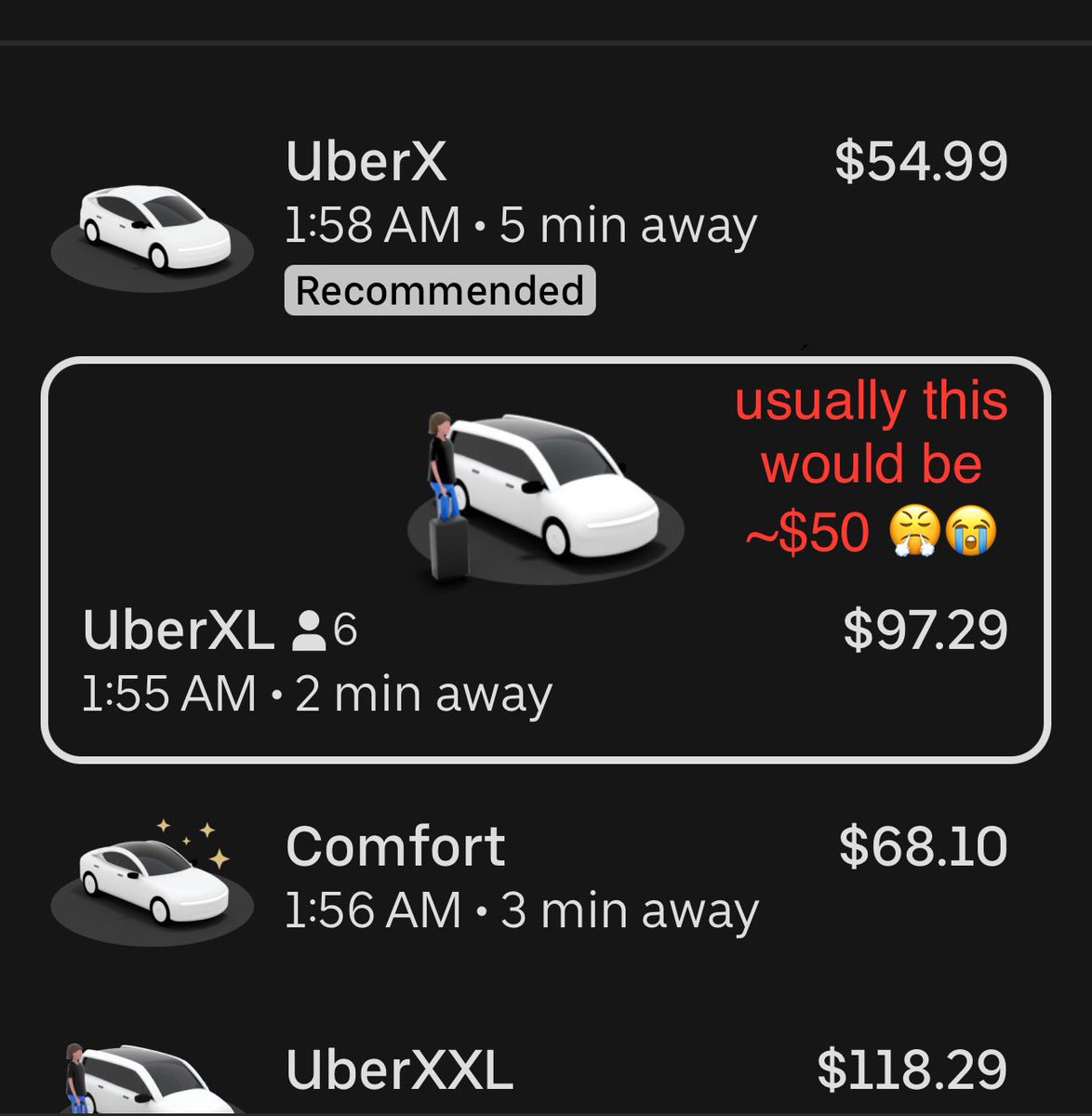 JasonPayneMD's tweet photo. @Uber should be ashamed with these surge prices, taking advantage of all the passengers who have had delayed flights over the past 48 hrs. Some of these passengers have rebooked flights and others slept in the airport. Of course people are going to pay bc they want to be home https://t.co/nPKhebdoNl