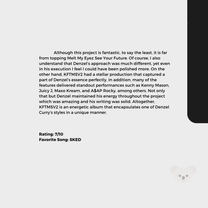 KoalaRatesMusic's tweet image. Denzel Curry

King Of The Mischievous South Vol.2 (2024)

Trap/Rap