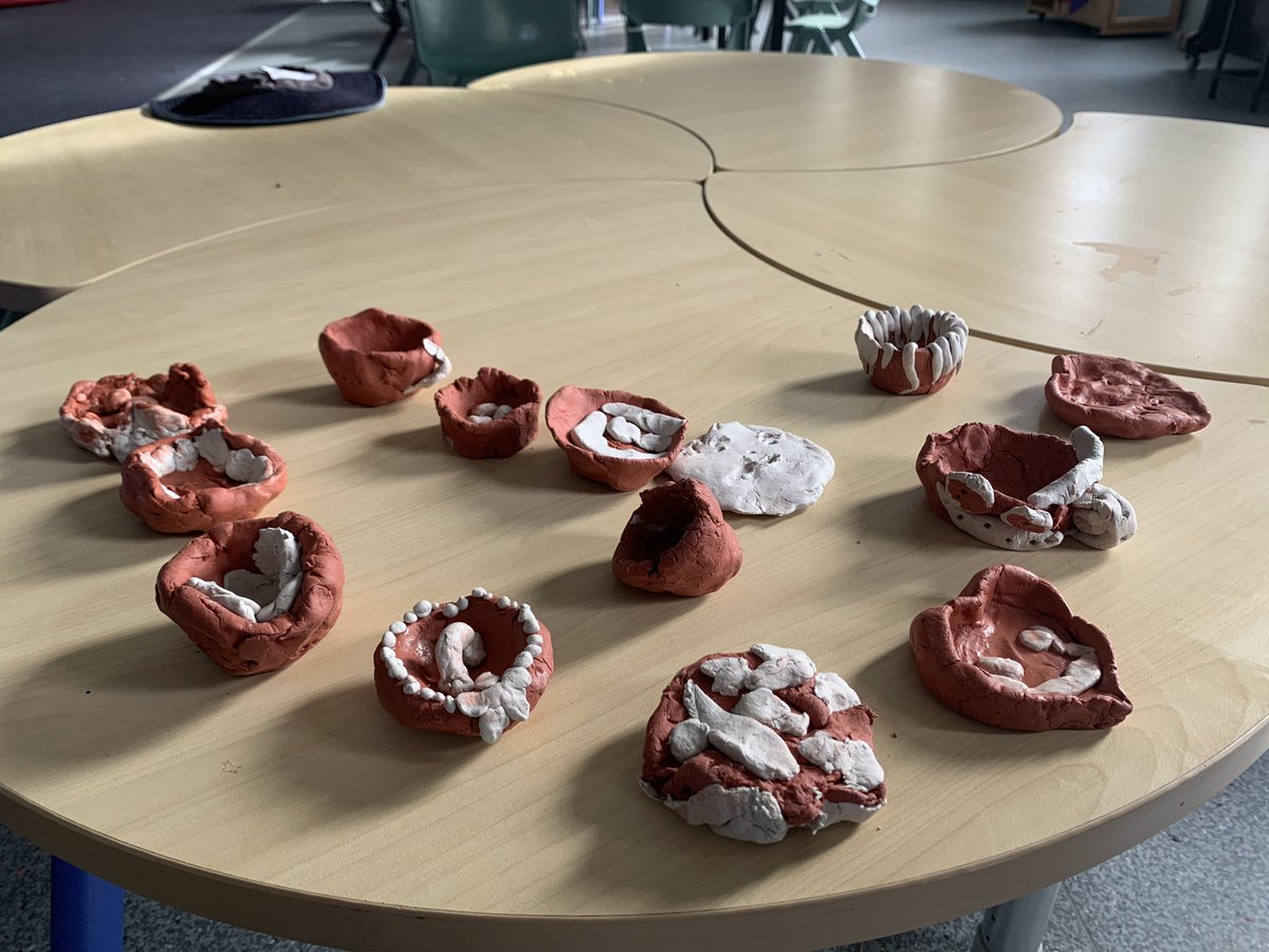 Kindergarten made beautiful clay pots for NAIDOC week