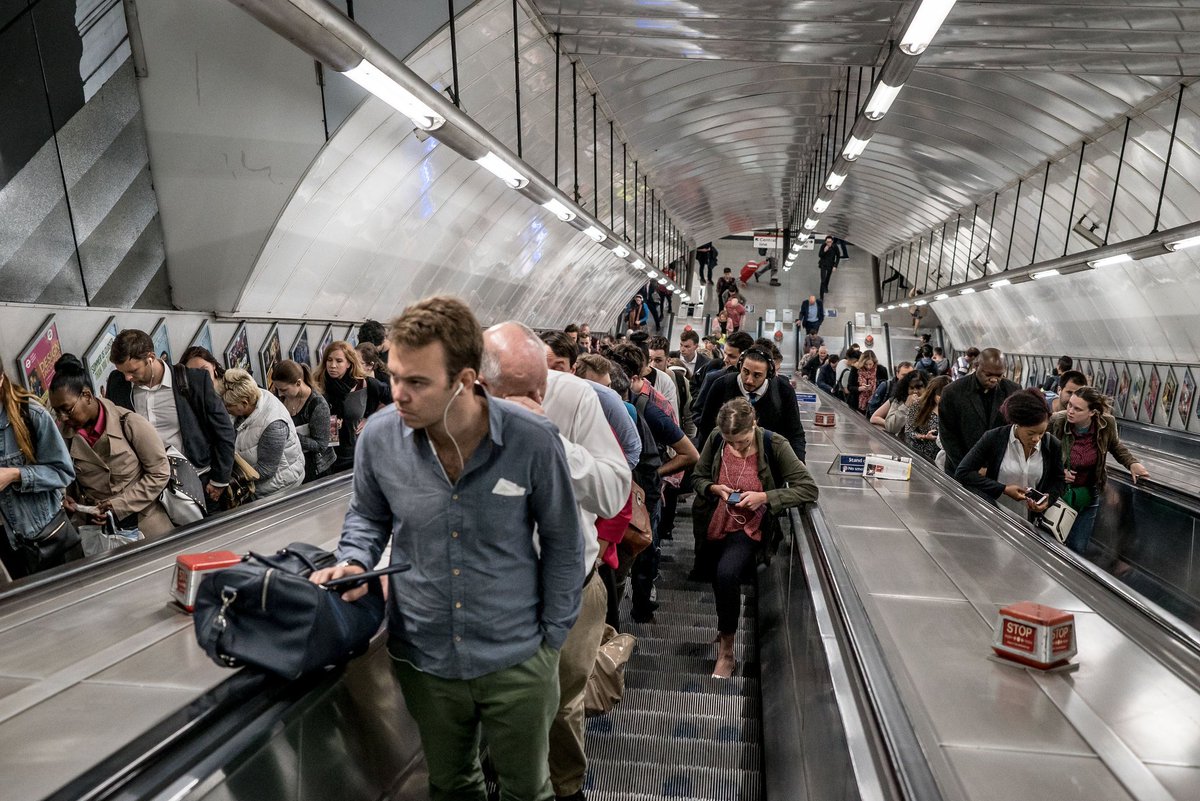 FactsTfL's tweet photo. Did you know, every week London Underground Escalators travel the equivalent of going 2x around earth... https://t.co/bW0AUqpkdk