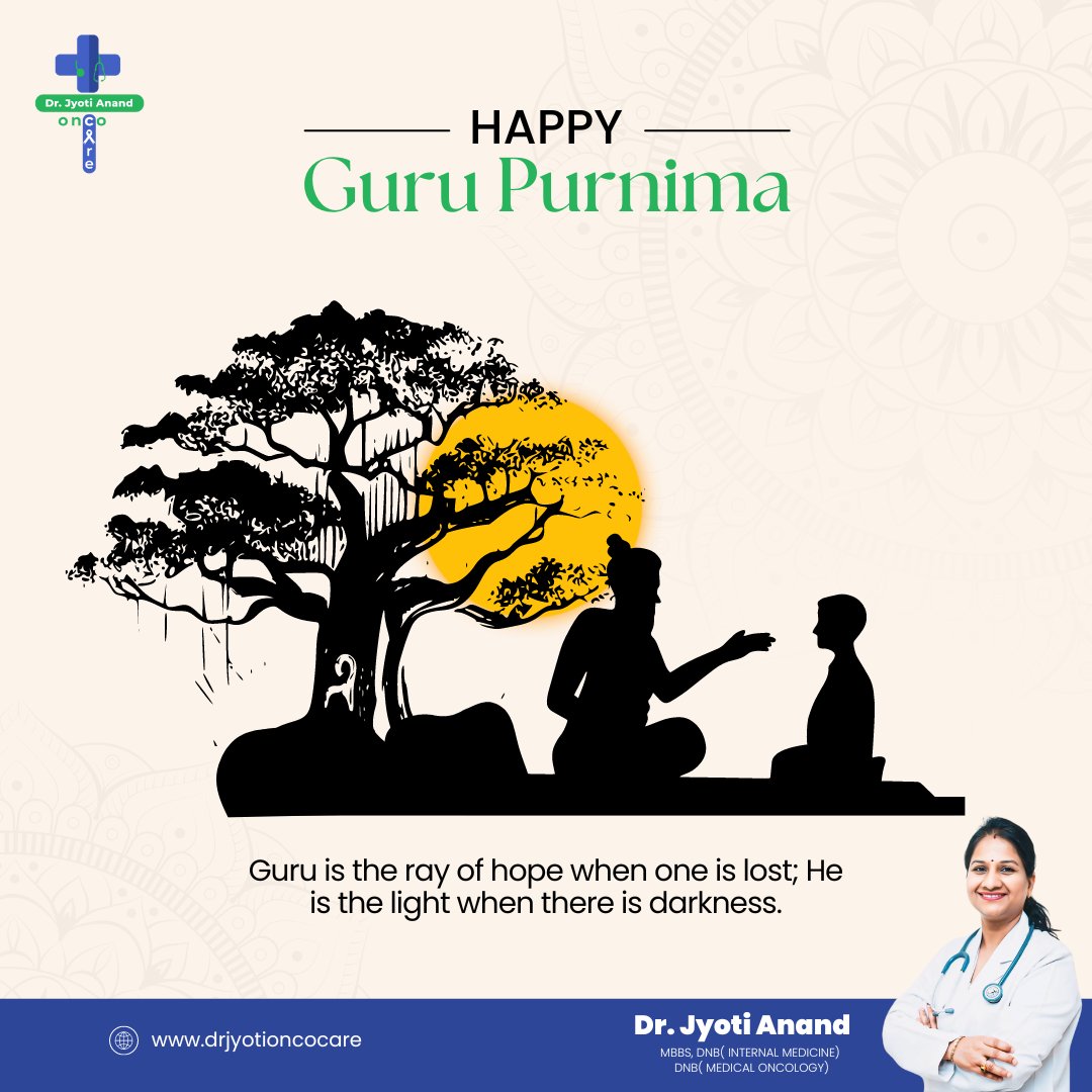 jyotioncocare's tweet photo. Happy Guru Purnima.
.
Follow us for more @drjyotioncocare
.
🥼Dr.Jyoti Anand 🩺MBBS, DNB Internal Medicine, DNB Medical Oncology.
. 
.
#GuruPurnima
#GuruPurnima2024
#HappyGuruPurnima
#drjytiguptaanand 
#drjyotiococare https://t.co/FZ3VbGlwgv