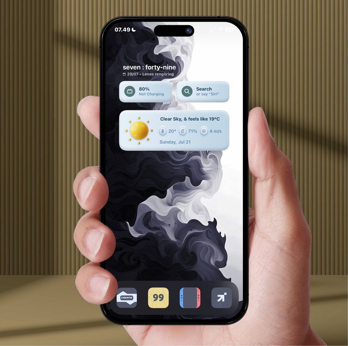 thgr34td4n3's tweet photo. Morning X
#Ios18beta3
#nojailbreak
#widgy
#MockupⓂ️
• wallpaper @noir_arts
• icons @oxtfdsgn
• widgy @Kmokhtar79
• template @SeanKly Ⓜ️ https://t.co/MSFiIVCJob