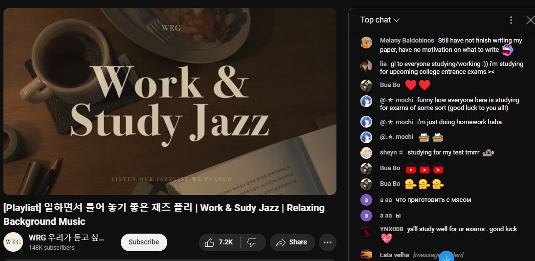 miufile's tweet photo. ytube jazz music live chats are so wholesome https://t.co/5w8Cph9DCP