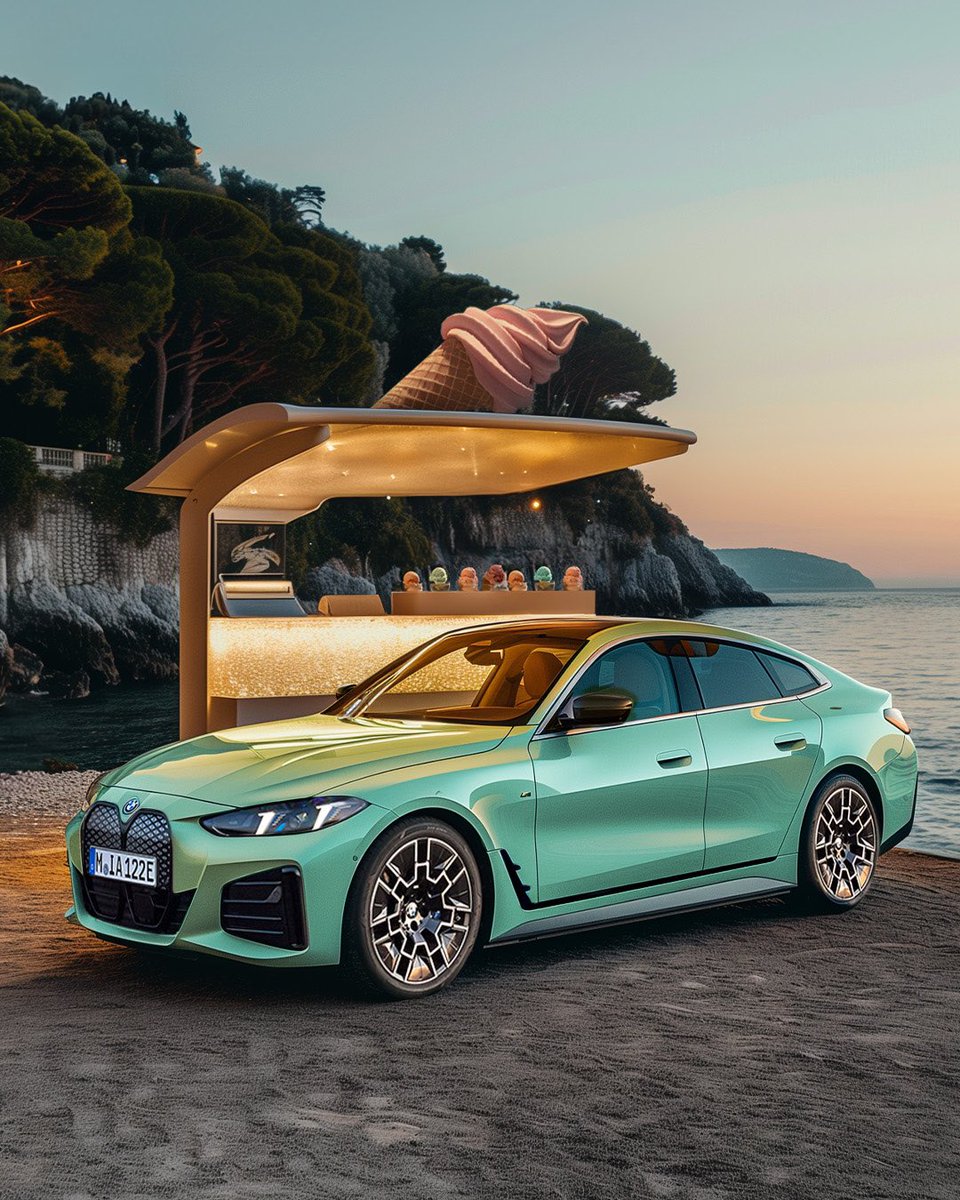 Keep it cool. What’s your flavour? 🍦 #IceCreamDay
Choose any with BMW Individual.
 
Paint finish shown: BMW Individual Mint Green Uni &amp; Ruby Star Uni.
 
The BMW i4 M50. 100% electric.
#THEi4

Mandatory information according to german law ’Pkw-EnVKV’ based on WLTP: energy