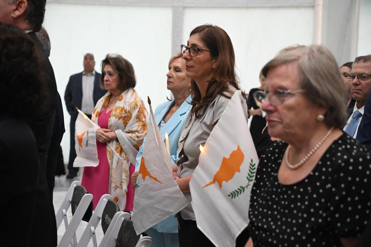 Elpidophoros's tweet photo. We gathered at @StNicholasWTC on the profoundly painful anniversary of the Turkish invasion of Cyprus to say to ourselves and the world that we will never forget. Cyprus will be whole again. https://t.co/KvTCqTf3cH