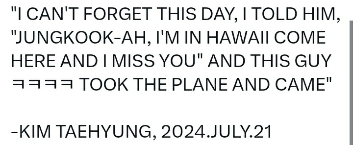 jjkofvante's tweet photo. Why would you lower your standard in romance, 

When Jungkook took a flight to Hawaii, just to be with Taehyung because Taehyung said he missed him &amp; needed him there :(

JK is Lover coded. https://t.co/9SMfkJJ1Hl