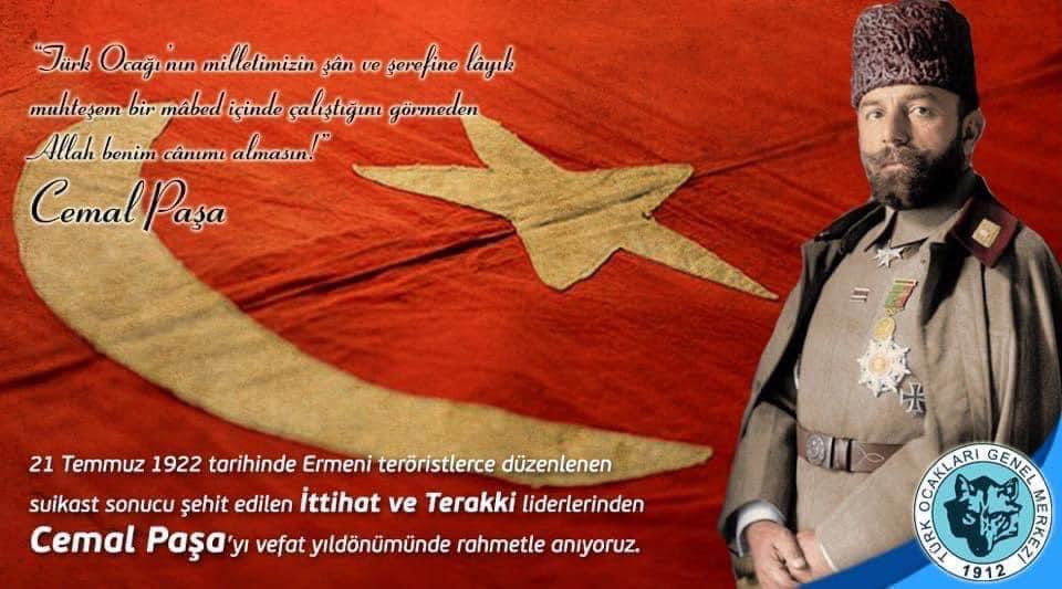 turkocaklari's tweet photo. 21 Temmuz 1922'de Bolşevik Rus istihbaratının organize ettiği bir suikast sonucunda Ermeni teröristlerce katledilen Şehit Cemal Paşa'yı saygı ve rahmetle anıyoruz. Ruhu şad olsun. https://t.co/N3MLePICHF