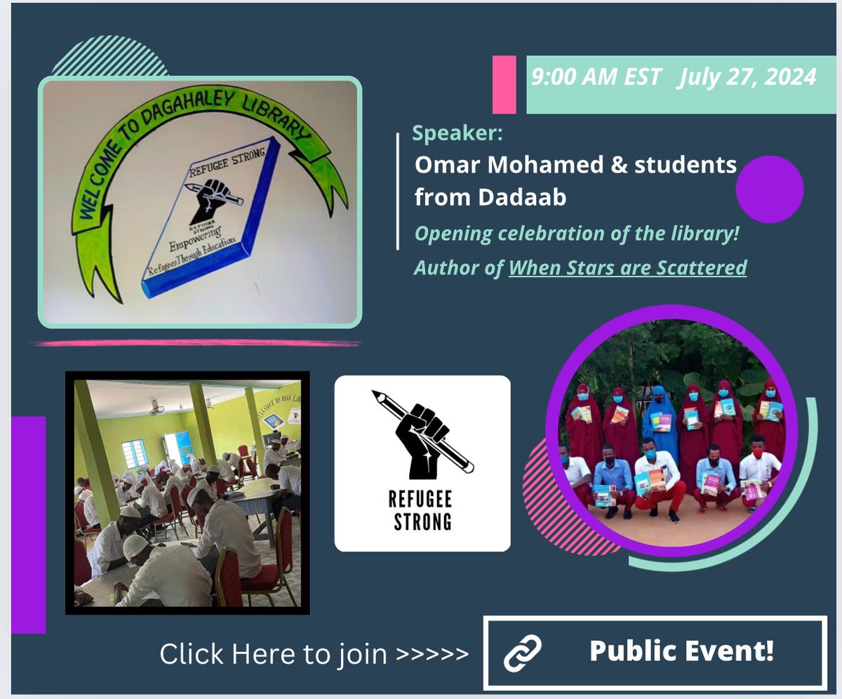 Omar is in Dadaab to open the 2nd library in the refugee camp! you can join live on zoom.
us06web.zoom.us/j/83733125370?…