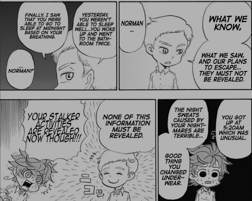 parfaitrine's tweet photo. what were they thinking about when they made oyaku Norman 😭 literally emma's worst nightmare https://t.co/GltTG4wCH1