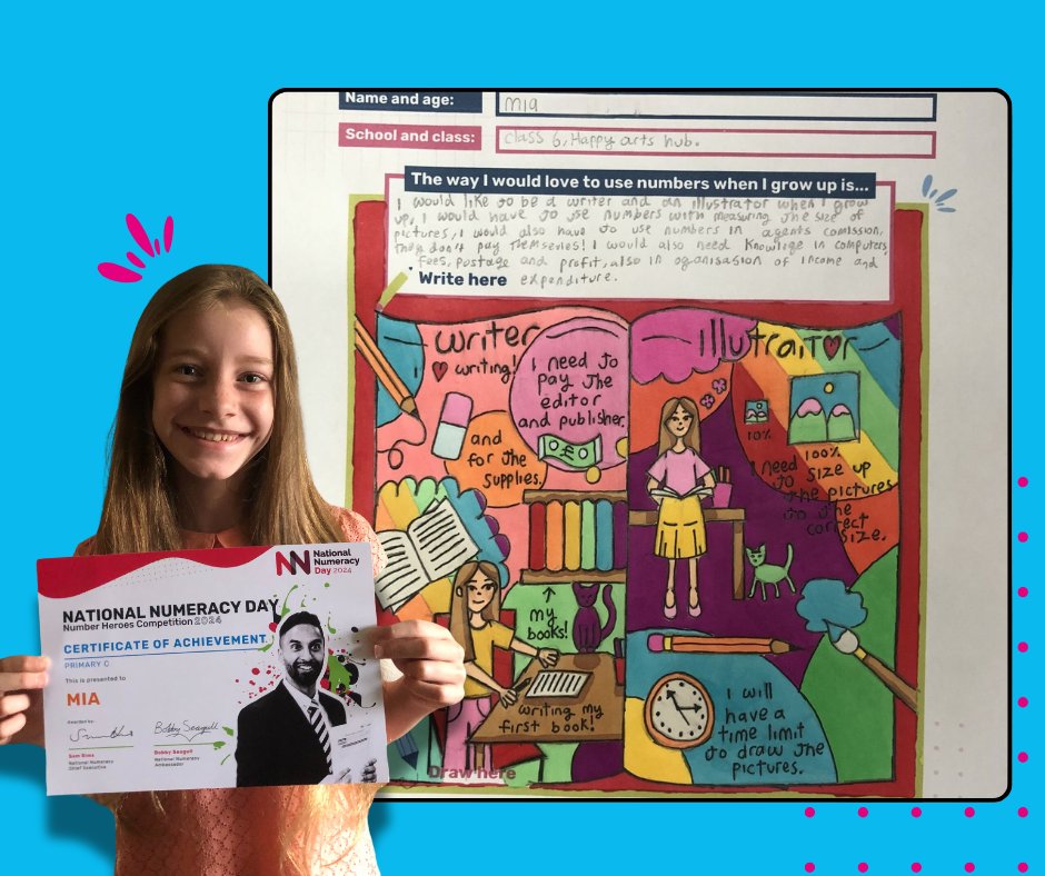 Nat_Numeracy's tweet photo. We’ve loved seeing your Number Heroes Competition entries so much we didn’t want to keep them to ourselves. 🏆
Here are just a few of them. 📸
🔗 Check them out in full here: https://t.co/PJOt2I6Vd8
#Teachers #Schools #MathsActivities https://t.co/OPwqP7BJDL