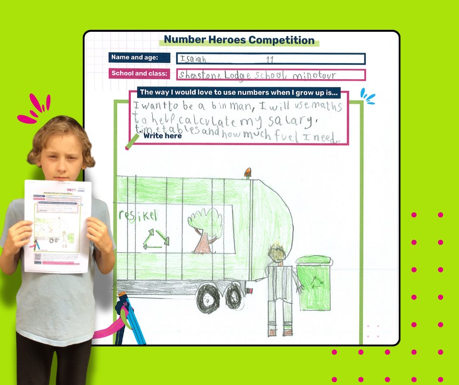 Nat_Numeracy's tweet photo. We’ve loved seeing your Number Heroes Competition entries so much we didn’t want to keep them to ourselves. 🏆
Here are just a few of them. 📸
🔗 Check them out in full here: https://t.co/PJOt2I6Vd8
#Teachers #Schools #MathsActivities https://t.co/OPwqP7BJDL