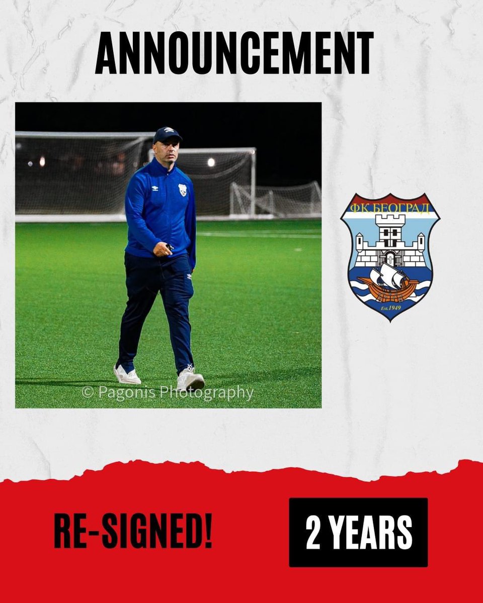 FK_Beograd's tweet photo. CLUB ANNOUNCEMENT |

We are delighted to announce that our Senior Coach, Adrian D'Aloia, will continue with the club for the next 2 years!
1/3 https://t.co/O8Pyw9yUMJ
