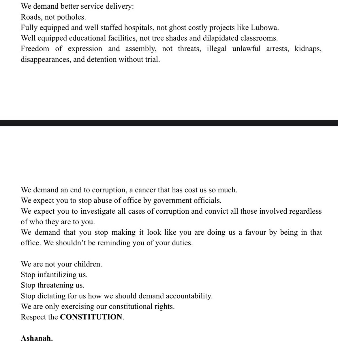 Bwamba_Made's tweet photo. Please @KagutaMuseveni and all those that call us your children, like @edthnaka, we are not your Children!
#March2Parliament 
#AnitaMustResign https://t.co/zXBhGJd98s