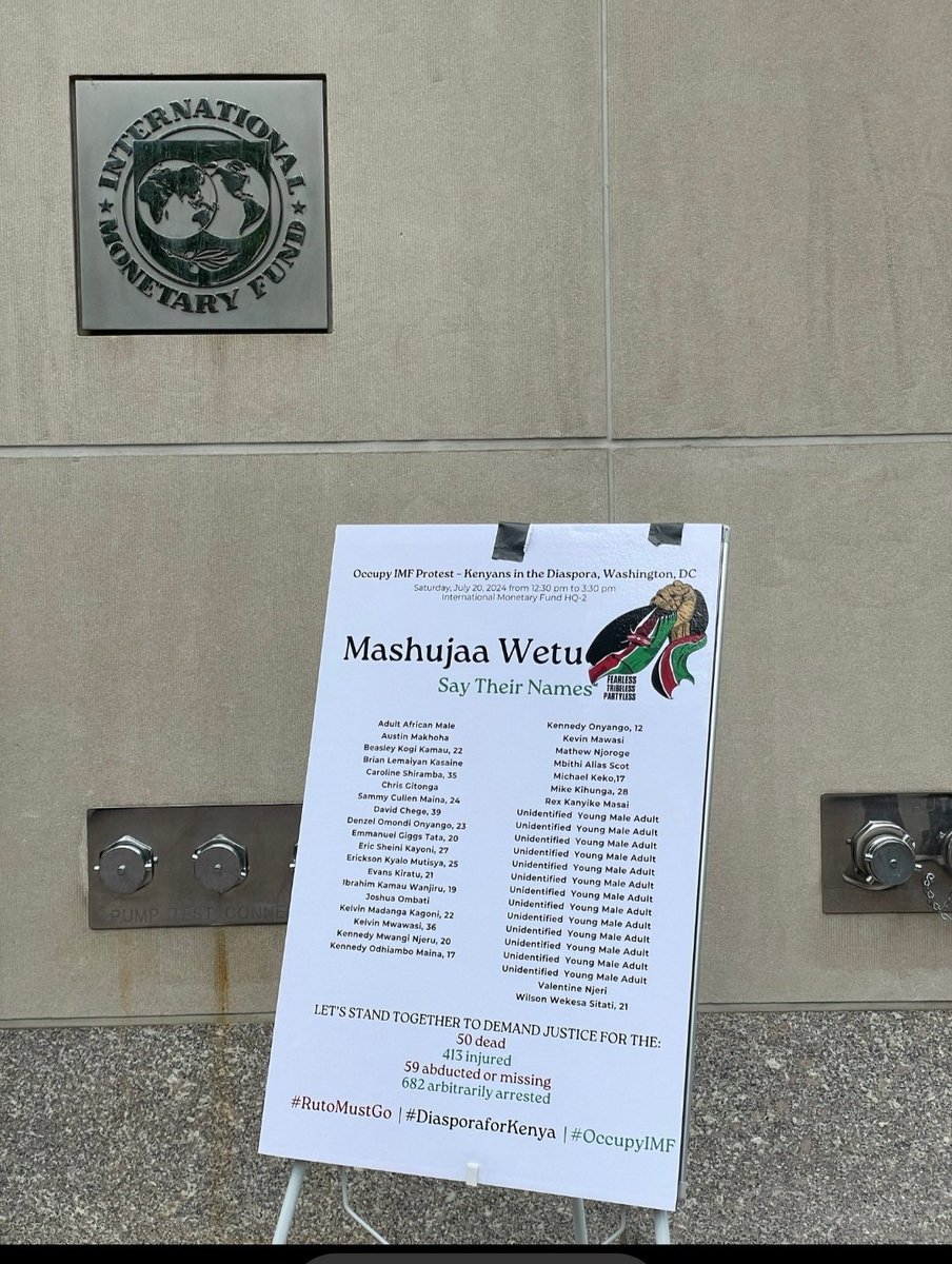 KenyanSays's tweet photo. Kenyans in USA celebrate the Fallen Kenyan Protestors outside IMF Headquarters https://t.co/2FuvmrId6D