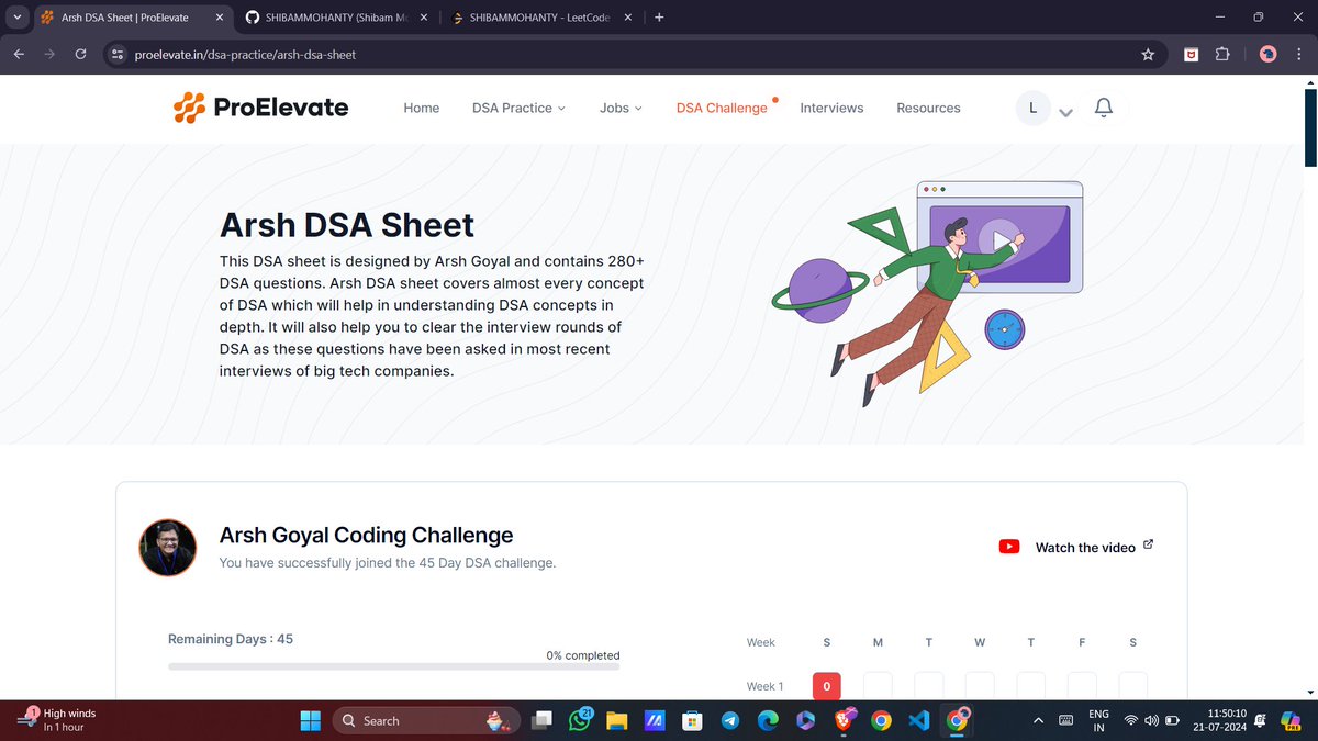 ShibamMohanty2's tweet photo. 🚀 Excited to join the 45 Day DSA Coding Challenge! 🌟 Big thanks to @Arsh_Goyal Bhai for your support—it's going to happen! 💪 As a Tier 3 student with no senior or IIT/NIT mentor, dreams are coming true! #CrackInterview #ChasingDreams #DreamsComeTrue #CodingChallenge #DSA https://t.co/Q3rgs3QBog