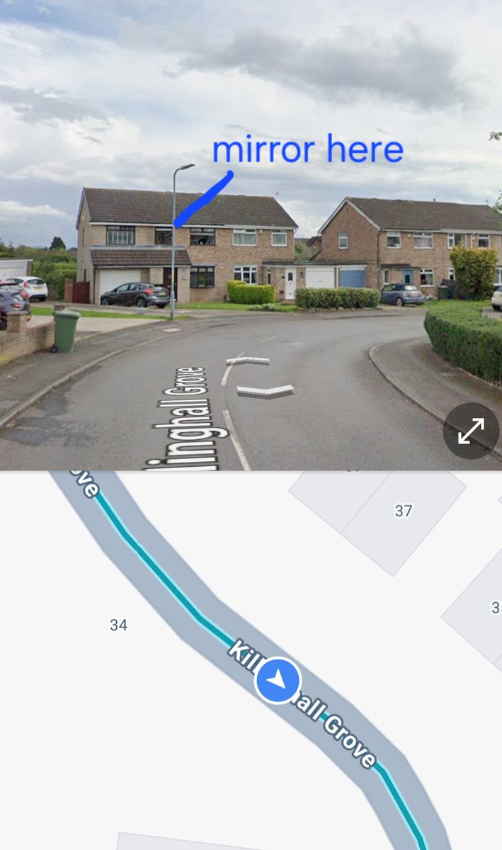 seriously_stu's tweet photo. @stocktoncouncil , is there a page or way to request putting up a convex traffic mirror on a busy blind spot/sharp bend road?

There's a turn nearby that would greatly benefit from the extra visibility as there's typically multiple cars parked n this narrow corner. https://t.co/mV6rwuzShZ