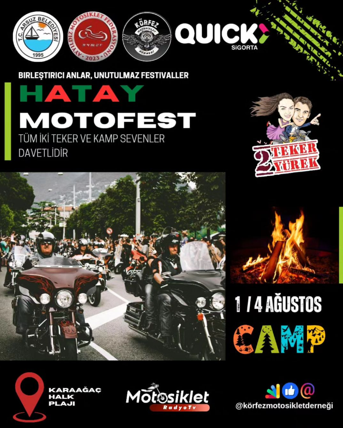aymoftr's tweet photo. 1 - 4 Ağustos 2024'te Hatay Motofest'teyiz.

#hatay #antakya #motofest #körfezmotosikletderneği #aymof https://t.co/Dg7PZpqwlH