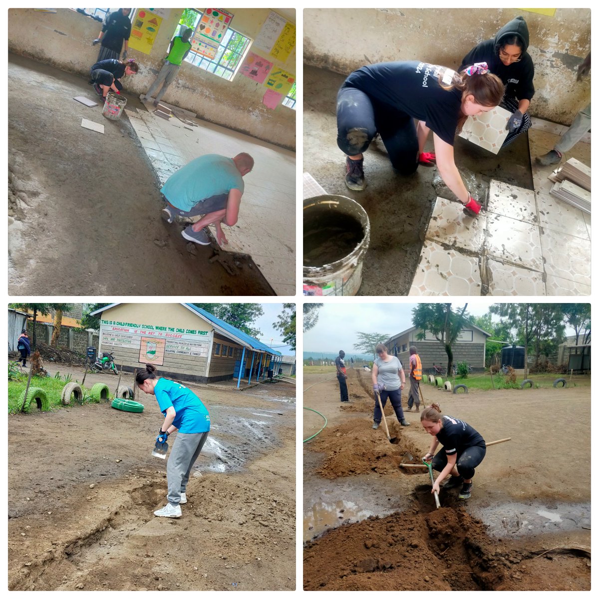 Team_Kenya_TCS's tweet photo. During our visit and thanks to the TCS pupils hard work, two classroom floors were prepared and tiled so the youngest pupils at the school are not breathing in dust. Water pipes were dug and layed for clean water for the pupils to wash their hands. #makeadifference @TonyrefailCS https://t.co/1Cdhm9A9aW
