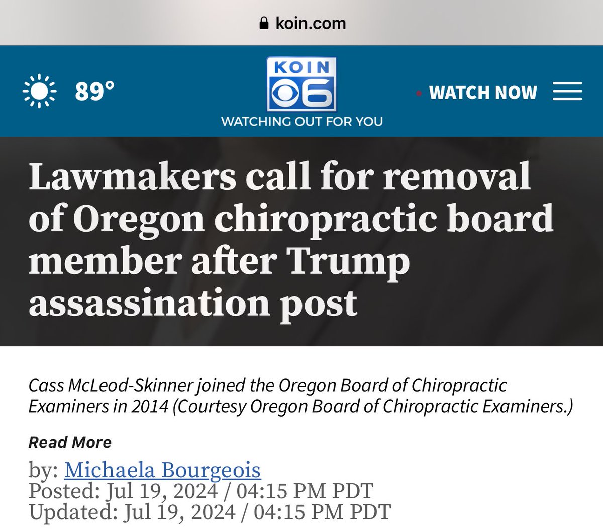 libsoftiktok's tweet photo. UPDATE: Oregon Senate and House Republican leaders sent a letter to Gov Kotek demanding the removal of Cass McLeod-Skinner from her government position as Director of the State Board of Chiropractic Examiners. https://t.co/1GR8NhOdc4