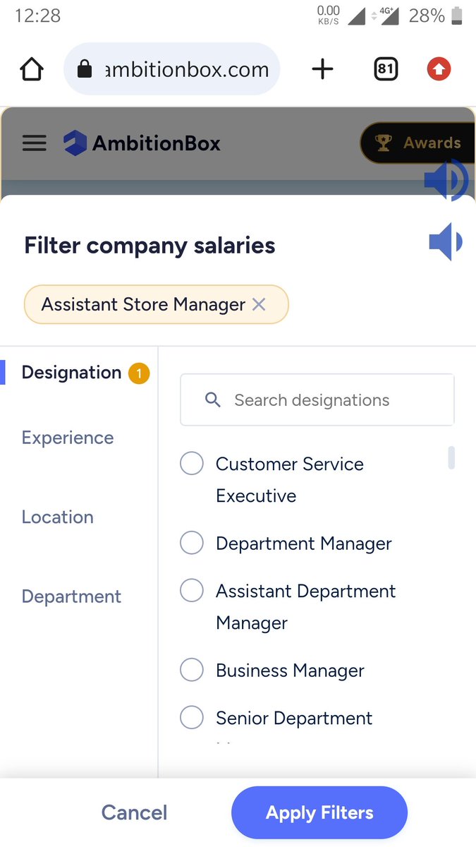 Basavaraj910's tweet photo. @ambitionbox_com sometimes for the same post people say different names so please allow us to select multiple options at a  time in filter and check reviews or salary whatever it is. https://t.co/Zb6hqH0mzR