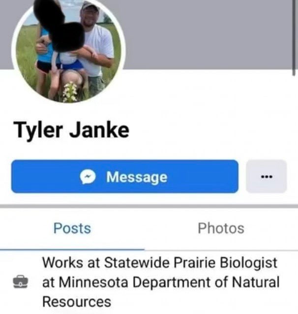 libsoftiktok's tweet photo. Tyler Janke is an employee of the MN Dept of Natural Resources. He says it’s “too bad” that the sh**ter didn’t take a better sh*t.

He’s a Government employee. Our taxes pay his salary.

The MN Dept DNR says they are “examining the matter” @mndnr https://t.co/RPtfWpCtEd