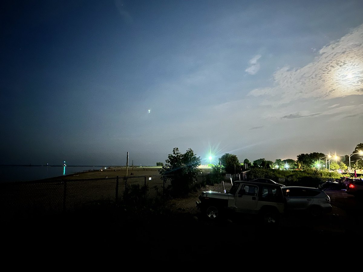 Lake Michigan lit by the moon 🌕