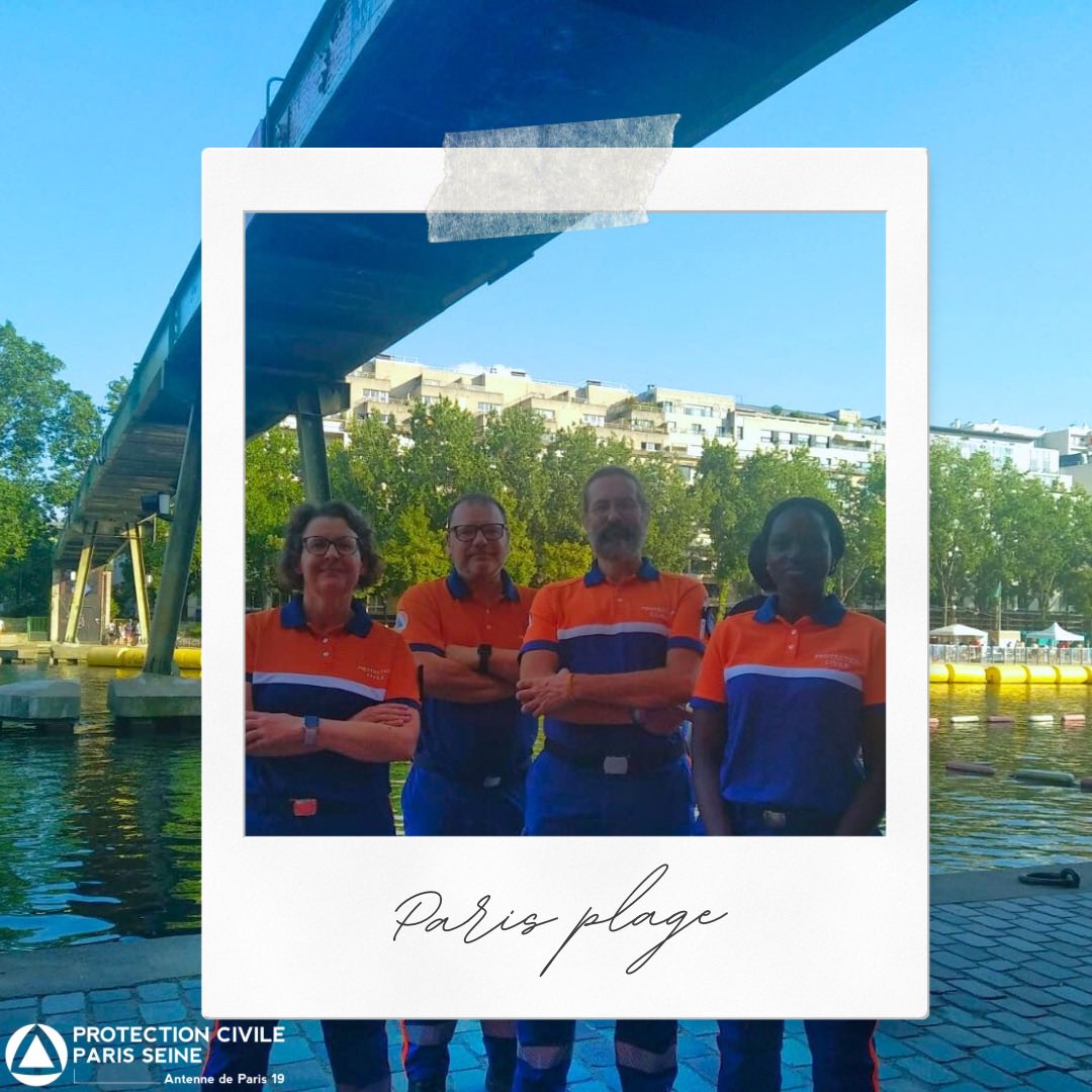 PCParis19's tweet photo. #postedesecours 💙🧡

Hier avec nos bénévoles nous étions en poste de secours à Paris Plage

Merci à nos équipes Stéphane, Alexandra, Gildas et Joséphine 

#pcps #protec #protectioncivile #juillet #secours #secourir #aider #photo #paris19 #paris #parisfrance #benevolat #benevole https://t.co/N8gYTdXXvE