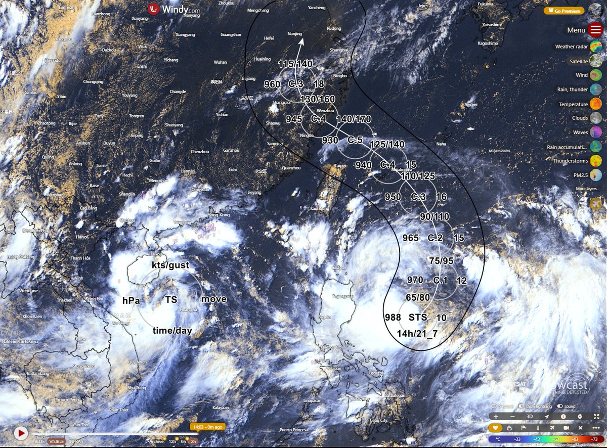 EMHGC_2021's tweet photo. Update #Prapiroon | #Gaemi
36kts #Butchoy : became a TS at 9am this morning and this is also a fairly normal storm
65kts #Carina : This is the most notable storm in the Pacific Northwest that could reach C.5 at any time near Taiwan.
#Prapiroon TS #Butchoy | #Gaemi STS #Carina https://t.co/yNUYM5YIOO