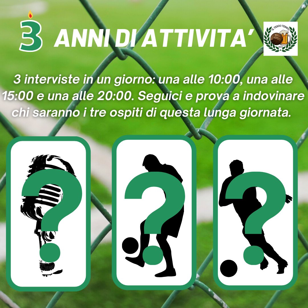 🎙️3 𝐀𝐍𝐍𝐈 𝐃𝐈 𝐀𝐓𝐓𝐈𝐕𝐈𝐓𝐀'🎂

Oggi avremo tre ospiti davvero importanti: un telecronista e due calciatori. Le interviste verranno pubblicate ogni 5 ore - una alle 10:00, una alle 15:00 e una alle 20:00 -. 

#Il3Tempo