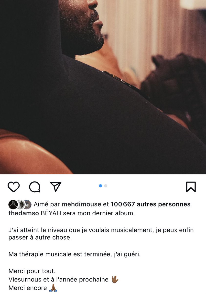 DAMSOWORLD's tweet image. 🚨 DAMSO annonce que son prochain album sera le dernier de sa carrière.. 

« J’ai atteint le niveau que je voulais musicalement, j’ai guéri.. » 💔🥲