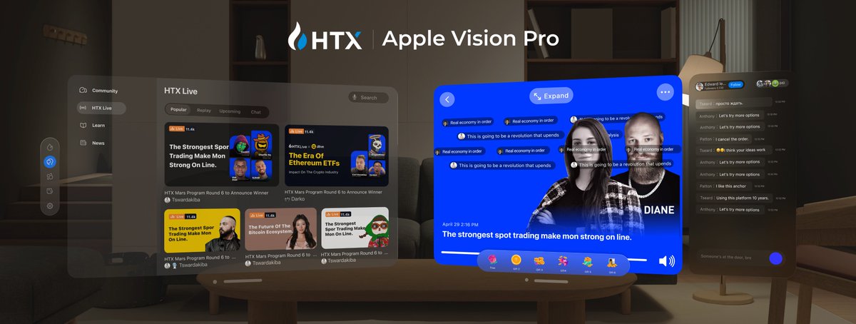 justinsuntron's tweet photo. I downloaded the HTX app on my Apple Vision Pro, and it feels great. Now, I can view crypto and place orders. @HTX_Global is developing a new concept for a crypto exchange on the Vision Pro, aiming to break visual boundaries and unlock a new trading experience. https://t.co/LN9Lu0QHkj