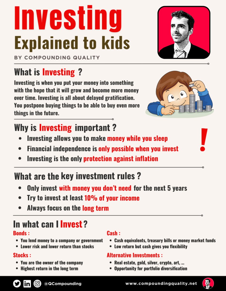 QCompounding's tweet photo. Investing explained to kids https://t.co/XdpafIdtev