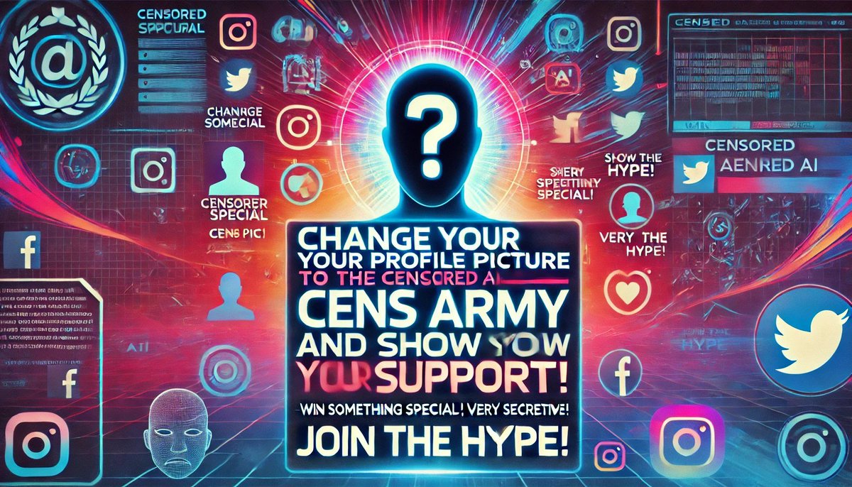 Community Challenge! 🌟
Change your profile pic and show your support! 💪

How to Participate:
Change your profile pic to #CENSARMY
Show proof in comments or DM us.

Win Something special and secretive awaits!🎁
Download the pic: ibb.co/r7jdPXy

Show our strength! 🚀