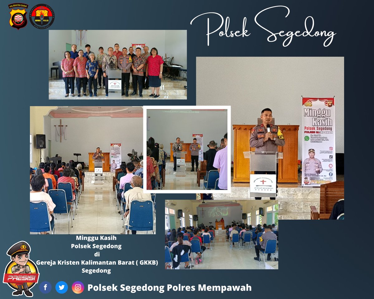 PSegedong's tweet photo. Gelar Minggu Kasih Di Gereja GKKB Segedong, Kapolsek Segedong Sampaikan Pesan Kamtibmas.
#polripresisi2024
#divisihumaspolri
#humaspoldakalbar 
#humaspolresmempawah 
#polresmempawahbestari 
#minggukasihpolri 
#gkkbsegedong 

#polresmempawah 
#kapolresmempawah https://t.co/y5cWiRdz7R