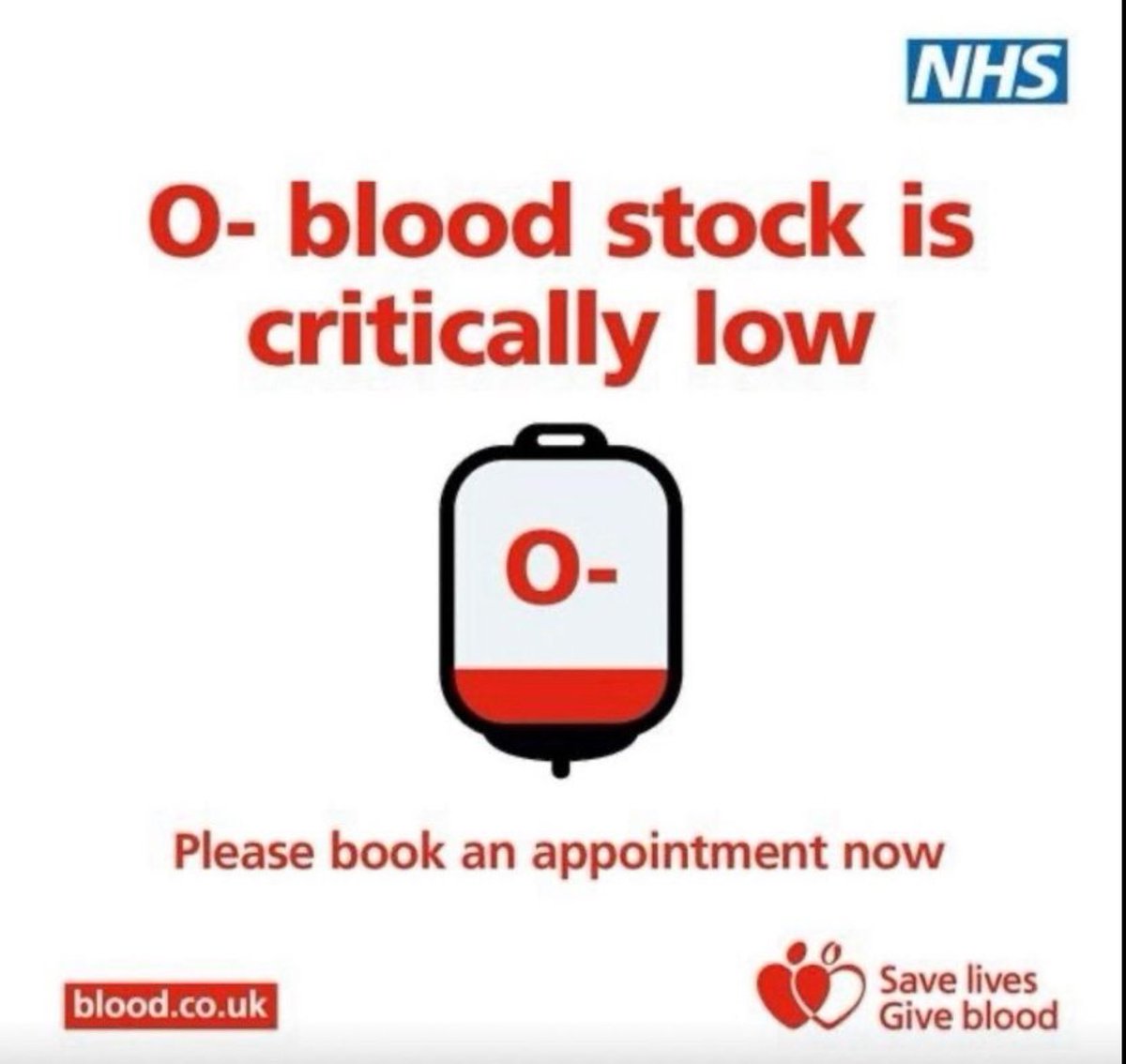 If any of your hoopeeps are O negative then please ask them to donate if they can!