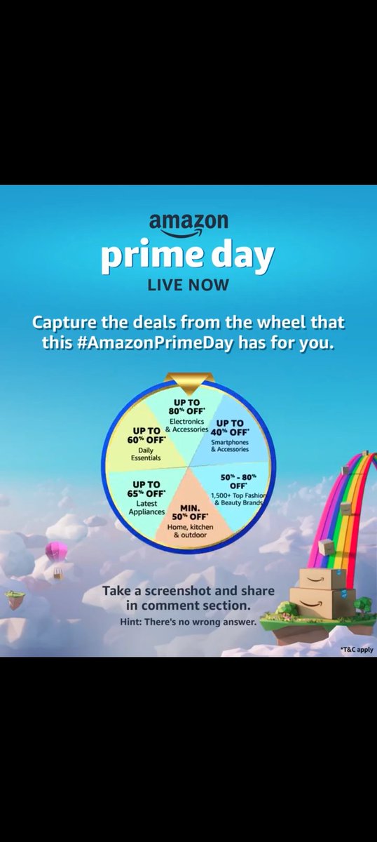 pushpabenchava1's tweet photo. @amazonIN Up to 80% off Electronics &amp; Accessories 

 #AmazonPrimeDay2024 
#DiscoverJoy 
@amazonIN https://t.co/eqAwfm9yOo