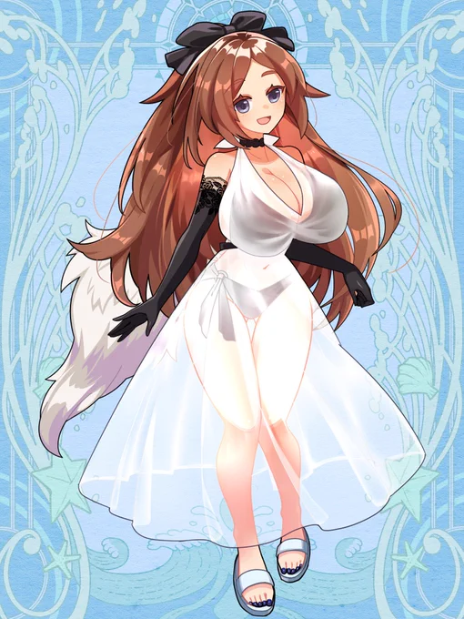 【PBW】 水着イベントでいっぱいご依頼描かせて頂きました、ありがとうございました!すごく楽しかった～!まずはこちらの3枚!『第六猟兵』(C)インディゴ・クロワッサン様(C)ソフィア・アンバーロン様(C)木鳩・基様たんぽぽ隼丸/トミーウォーカー 