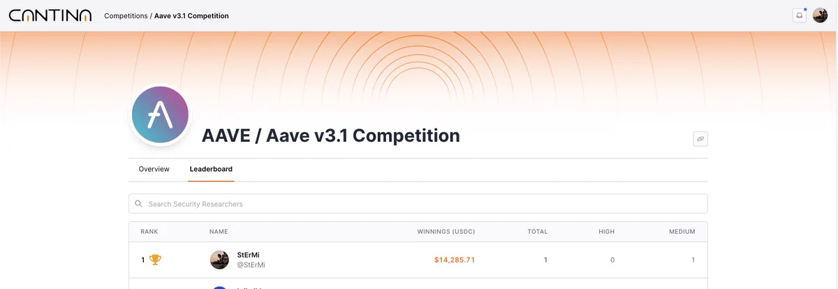 AAVE / Aave v3.1 Competition in Cantina