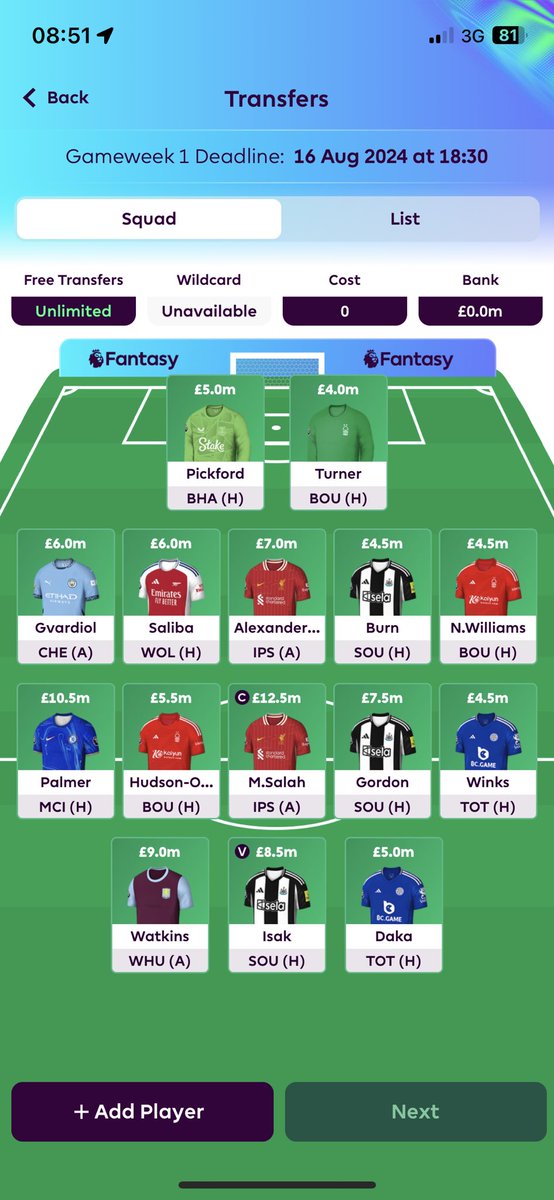 jimmers76's tweet photo. @FPLNewManager Totally on the fence with Haaland. Current draft is without him 🤔🫣 https://t.co/u3q58jQled