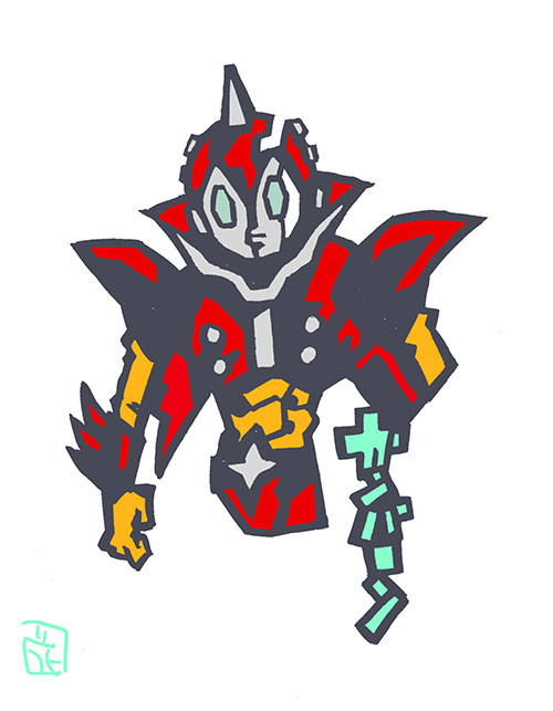 「このタッチで特撮ヒーロー。小さなスーパーマン。#ガンバロン #このタッチ#ファン」|花小金井正幸＠喫茶宝石箱での個展。2023年開催予定のイラスト