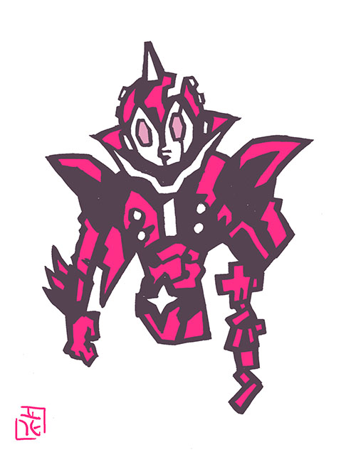 「このタッチで特撮ヒーロー。小さなスーパーマン。#ガンバロン #このタッチ#ファン」|花小金井正幸＠喫茶宝石箱での個展。2023年開催予定のイラスト