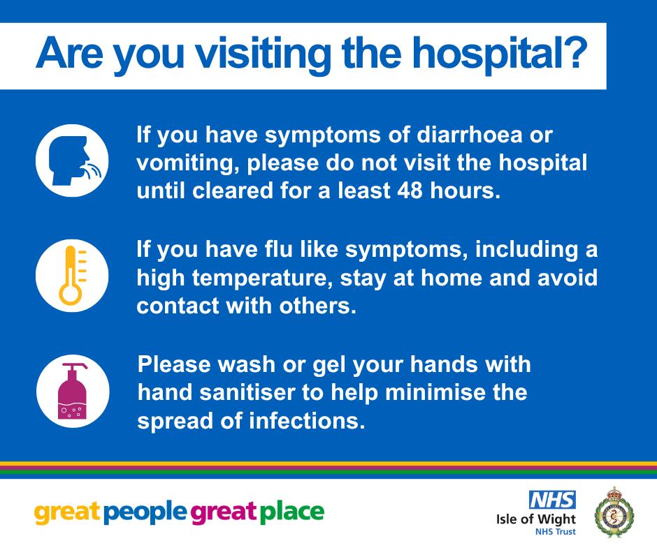 If you are planning on visiting the hospital, please follow this advice and help protect our patients and staff. Thank you for your support. 💙