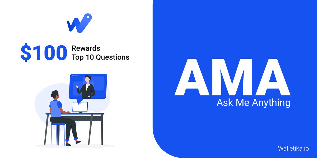 Walletika | AMA Session 🔥
$100 Rewards in $WLTK for top 10 questions 💰💸
Ends on July 26, 12:00 PM UTC ⏰

Participate Now
1- Repost &amp; Like
2- Drop your question + your BSC address

#Walletika #WLTK #BTC #ETH #SOL #BNB #USDT #Binance