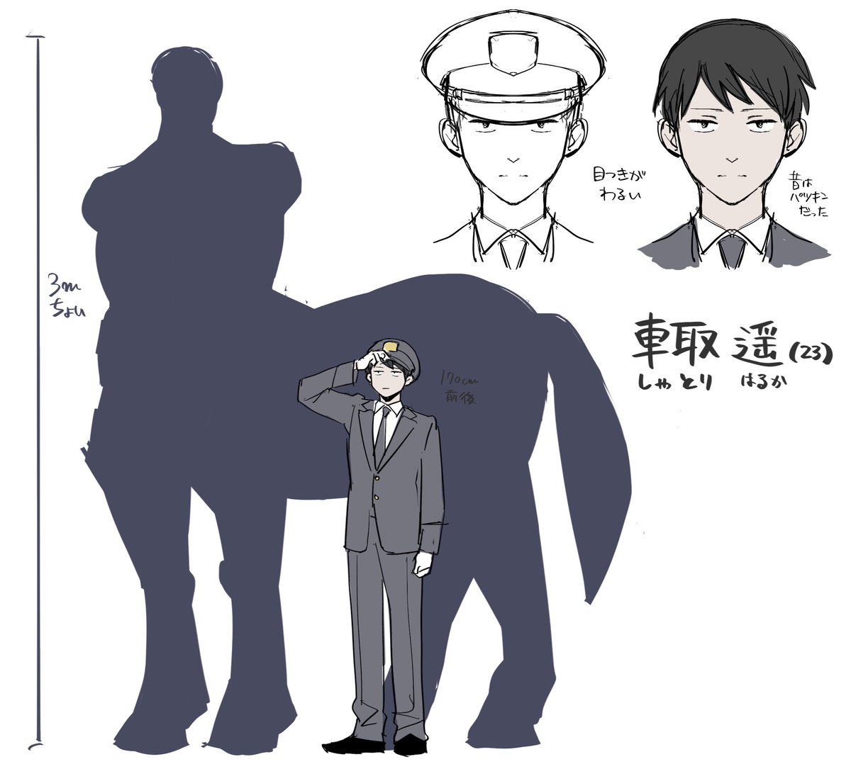 #ロボハク 
でっかい汽車🚂タウルロボさんの
車掌やってる塩対応優秀男 