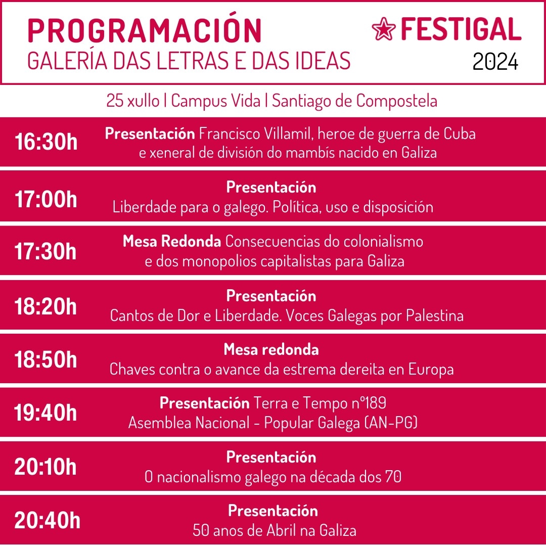 ofestigal's tweet photo. PROGRAMACIÓN COMPLETA
🔥 FESTIGAL 2024 🔥

➡️ Horarios, mapa e toda a info da gran festa da cultura galega este 24 e 25 de xullo no Campus Vida de Santiago de Compostela 

👇👇👇👇👇
https://t.co/lOlMY0ppMX https://t.co/3kGGMhT20a