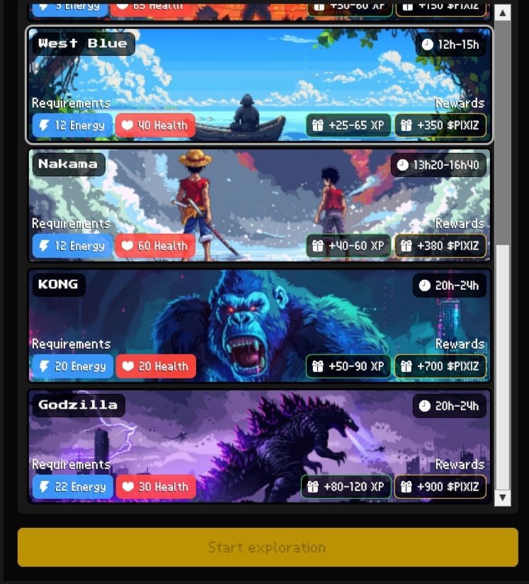 $PIXIZ is unstoppable! new exploration map are added with more earnings. <a href="/playpixiz/">Pixiz</a> earnings are limitless.
-tip if you plan on buying a #yetiz make sure you get a higher rarity with goods stats nft. levels &amp; stats can be filter in the market. Goodluck