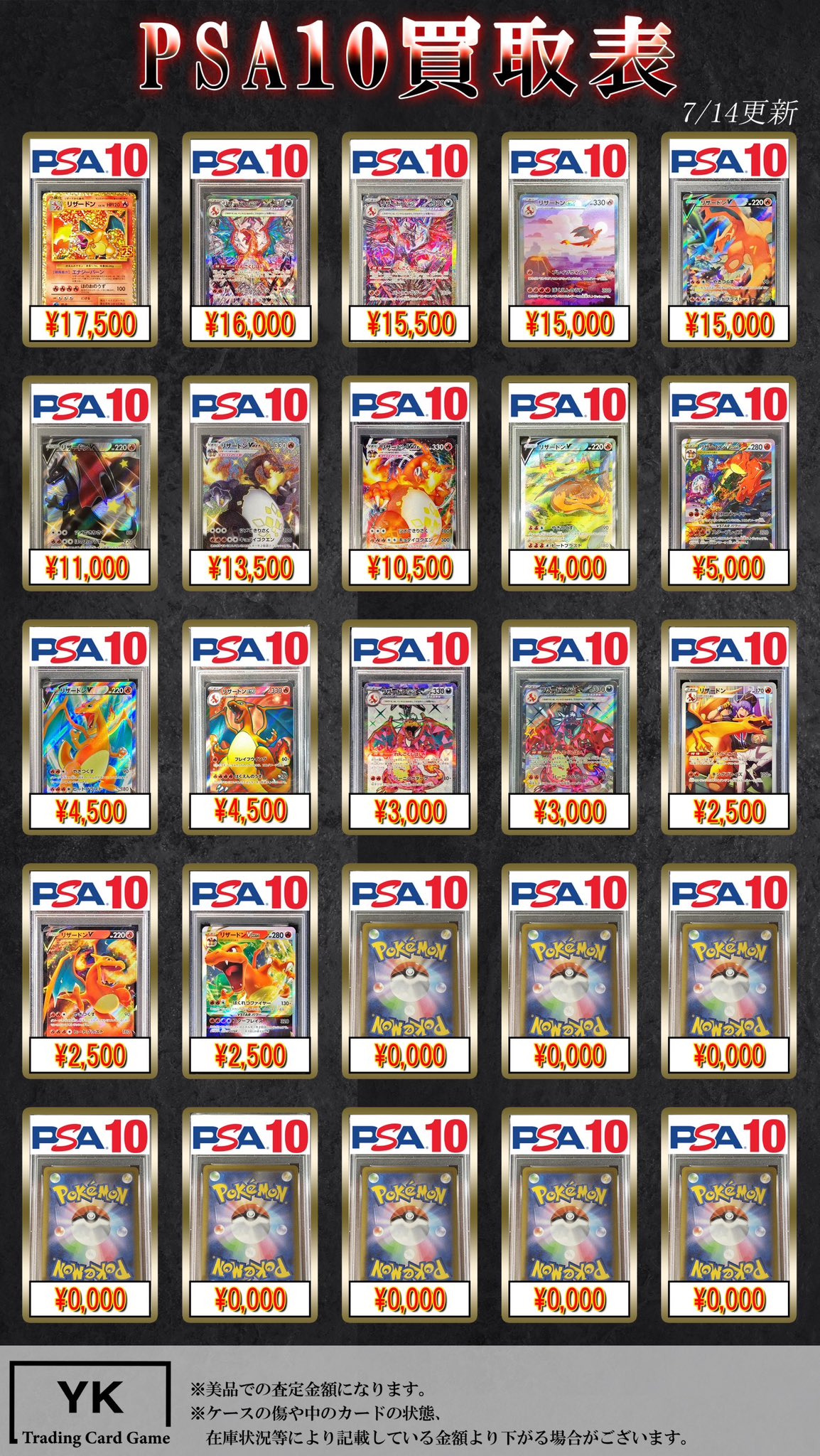 よっしー!! 14万円相当 ポケモンカード PSA10セット まとめ売り ポケモンカード PSA10買取リスト更新しました！ 10/6～ | 千葉