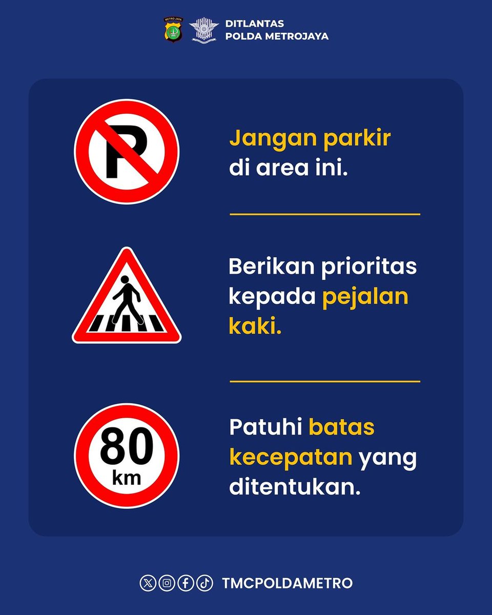 TMCPoldaMetro's tweet photo. Ternyata kamu nggak sendirian Sobat, beberapa rambu lalu lintas ini juga sering diabaikan :(
Dari rambu di atas, menurutmu mana yang paling sering diskip sama pengendara?
#rambu #rambulalulintas #edukasilalulintas https://t.co/T5SVmZ1XWh